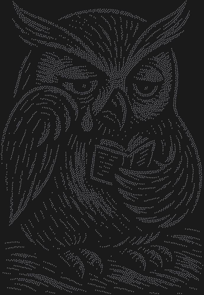 Трафарет Сова, читающая грустную книжечку — RHT_OWL3_SS8_JET_BLACK