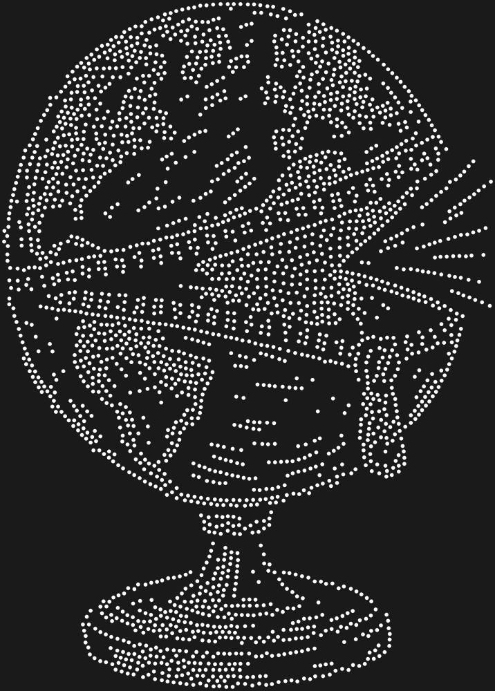 Трафарет Глобус на молнии — RHT_GLOBE1_SS6_CRYSTAL_CLEAR