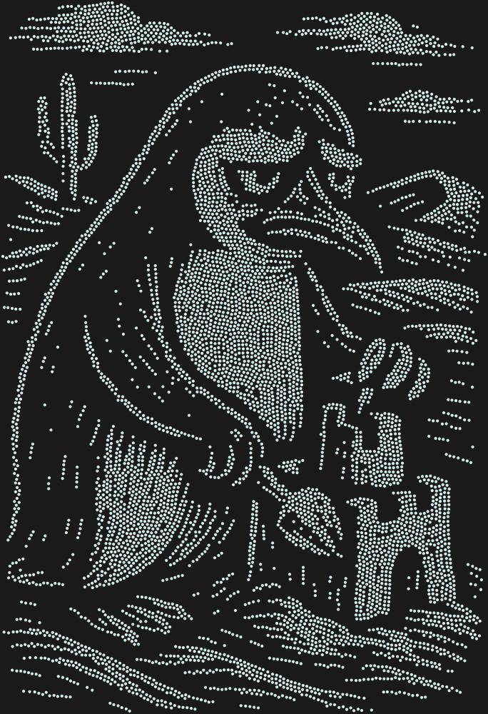 Трафарет Пингвин в пустыне — RHT_PENGUIN2_SS16_CRYSTAL_AB_DMC