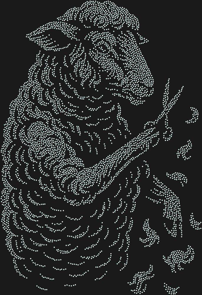Трафарет Стригущаяся овца — RHT_SHEEP1_SS20_CRYSTAL_AB_DMC