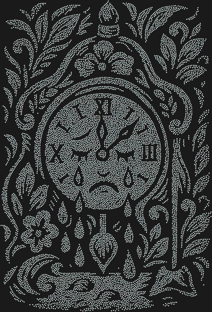Трафарет The clock that could cry — RHT_CRYINGCLOCK1_SS20_CRYSTAL_AB_DMC