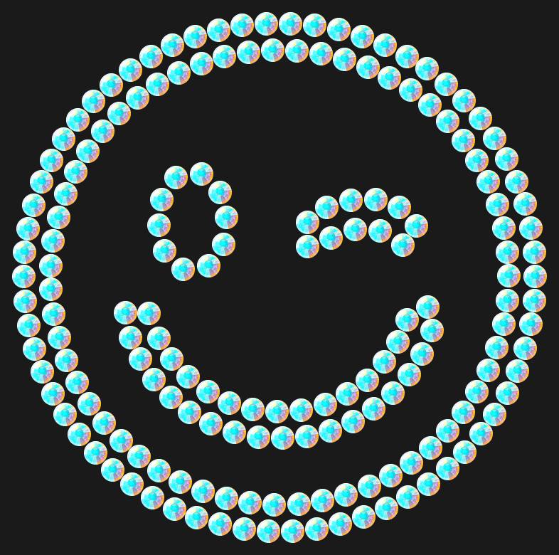 Трафарет Winking emoji — RHT_SMILE2_SS10_CRYSTAL_AB_DMC