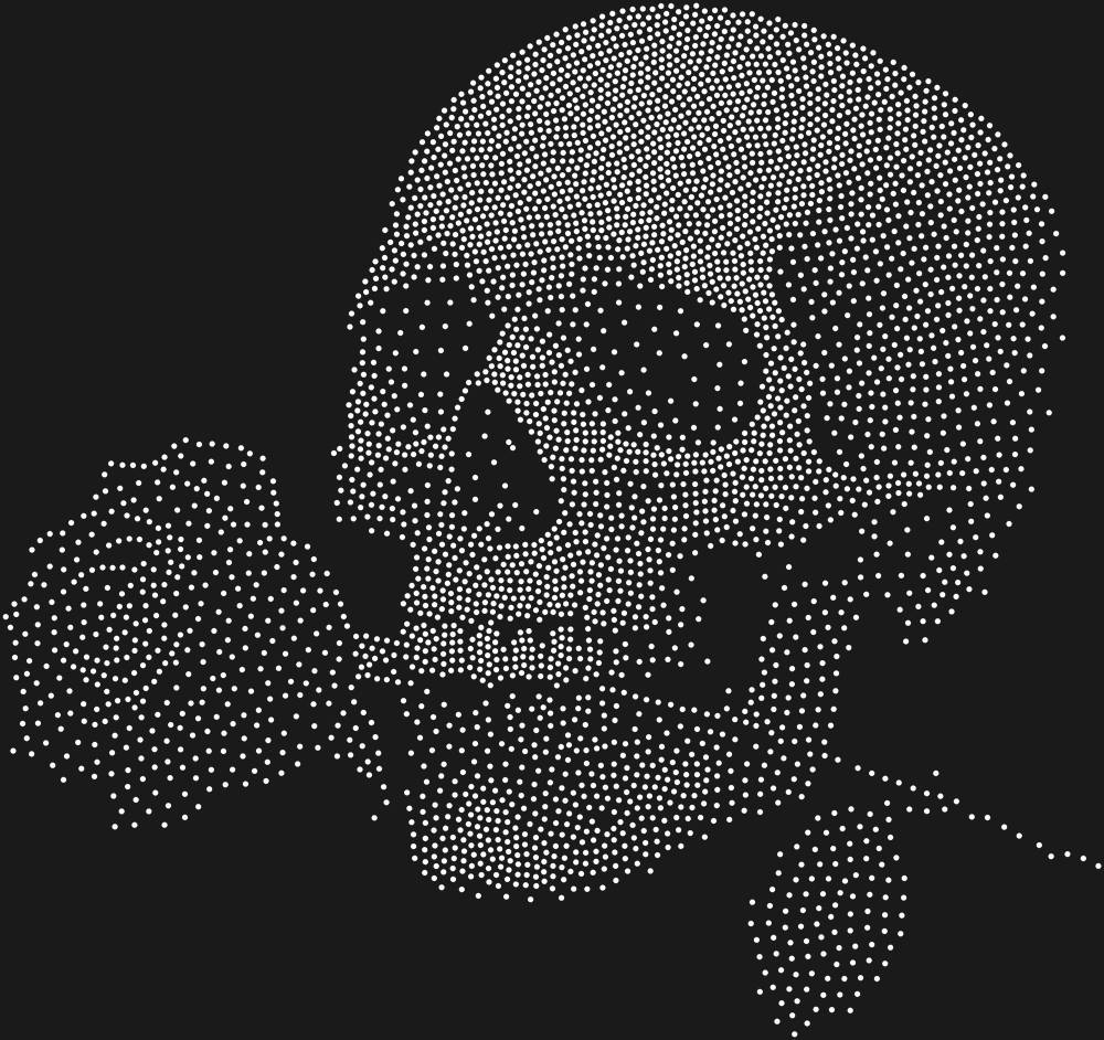 Трафарет Skull with a rose — RHT_SKULLROSE1_SS10_CRYSTAL_CLEAR