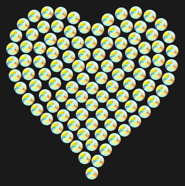 Трафарет Mini heart dense — RHT_HEART1_SS12_CRYSTAL_AB