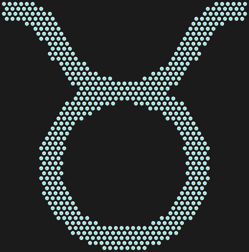 Трафарет Taurus zodiac sign — RHT_ZODIACTAURUS1_SS10_CRYSTAL_AB_DMC