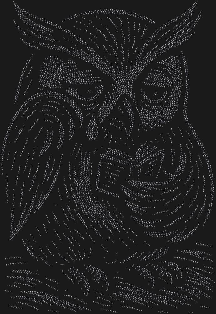 Трафарет Сова, читающая грустную книжечку — RHT_OWL3_SS4_JET_BLACK