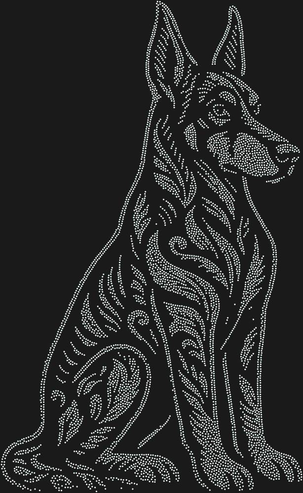 Трафарет Доберман-пинчер — RHT_DOBERMAN2_SS10_CRYSTAL_AB_DMC