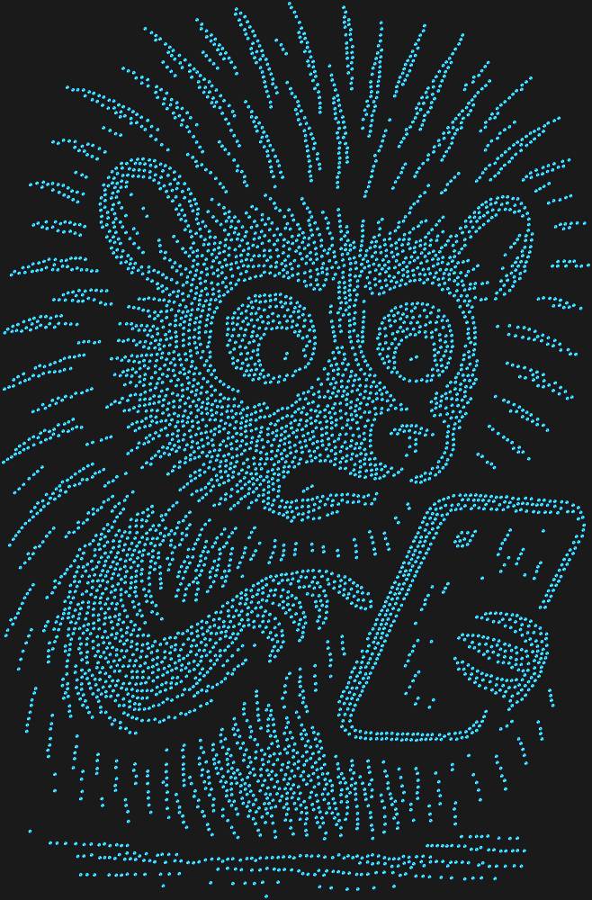 Трафарет Ёж со смартфоном — RHT_HEDGEHOG1_SS20_SAPPHIRE