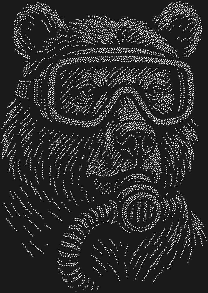 Трафарет Медведь с аквалангом — RHT_BEAR2_SS6_CRYSTAL_CLEAR