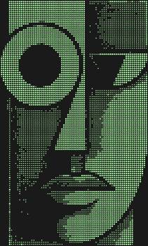 Портрет в кубизме, мерцающий 5689 стразами, раскрывает тайны души в танце граней, приглашая в мир абстрактной красоты, где эмоции обретают форму и свет.