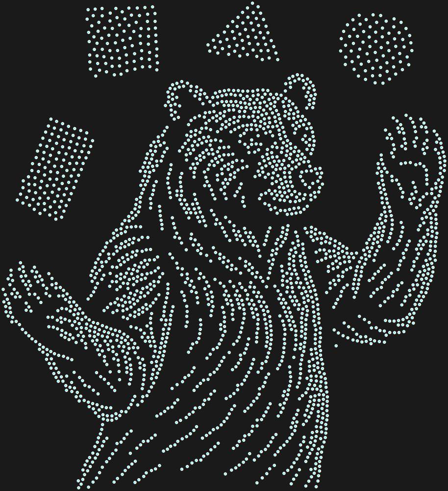 Трафарет Жонглирующий медведь — RHT_BEAR3_SS16_CRYSTAL_AB_DMC