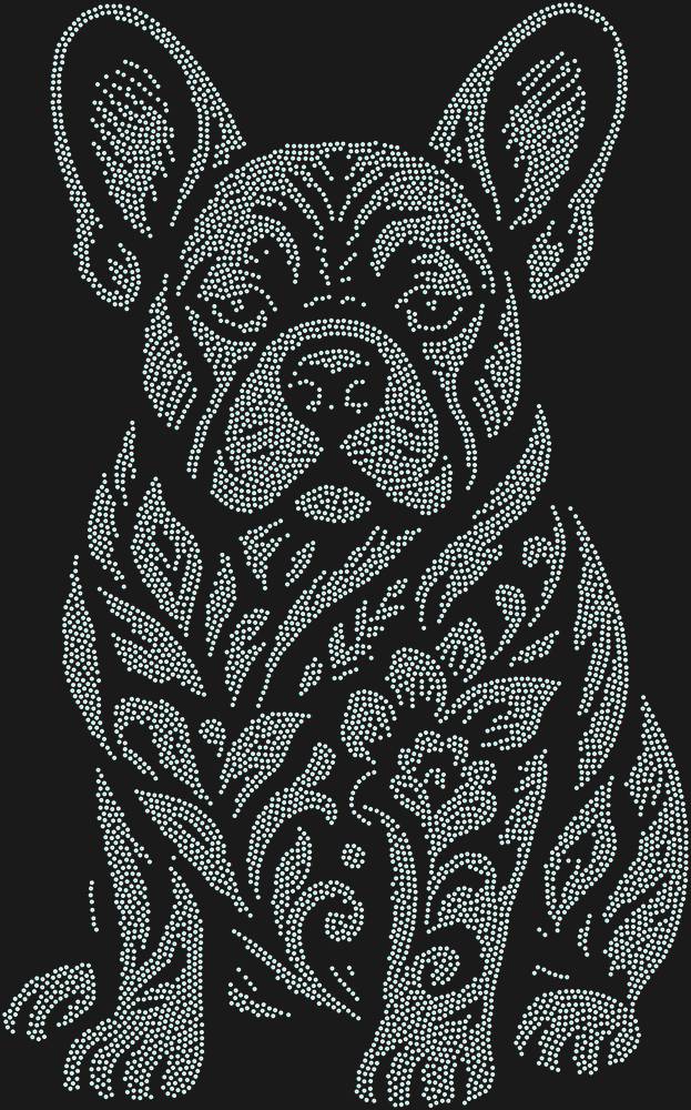 Трафарет French Bulldog — RHT_FRENCHBULLDOG1_SS3_CRYSTAL_AB_DMC