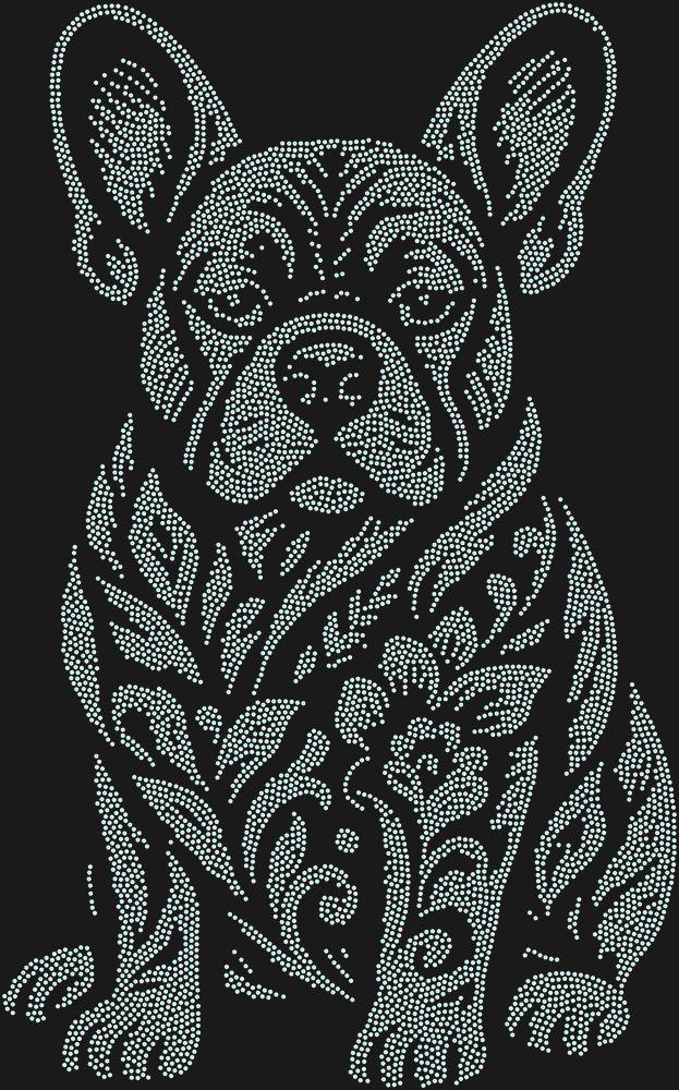 Трафарет Французский бульдог — RHT_FRENCHBULLDOG1_SS6_CRYSTAL_AB_DMC
