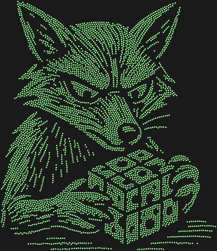 Трафарет Лиса, собирающая кубик рубика — RHT_FOXCUBE1_SS8_LT_PERIDOT