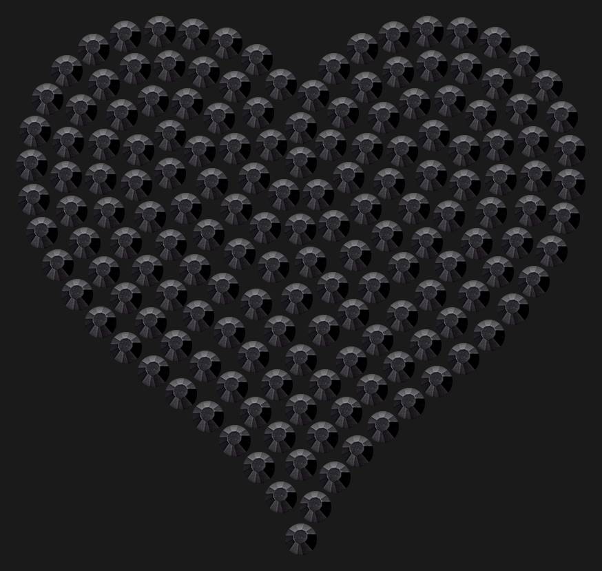 Трафарет Heart average — RHT_HEART2_SS16_JET_BLACK