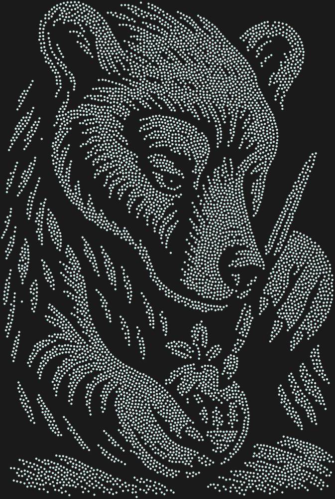 Трафарет Медведь рисует на клюкве — RHT_BEARPAINTING1_SS10_CRYSTAL_AB_DMC