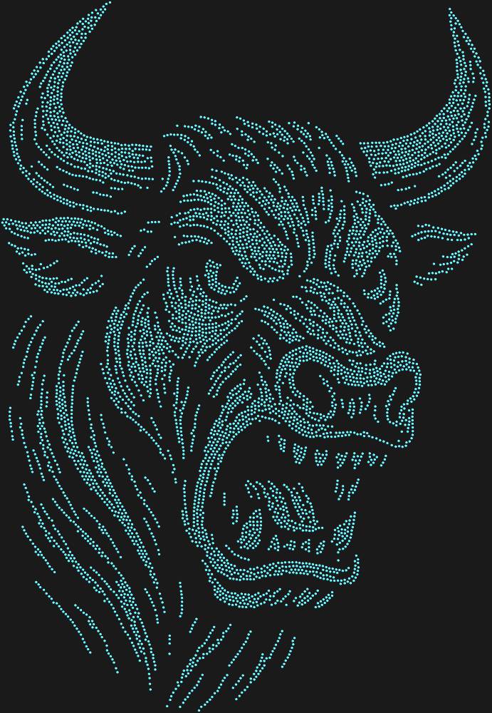 Трафарет Разъяренный бык (большое разрешение) — RHT_BULL3_SS10_LT_SAPPHIRE
