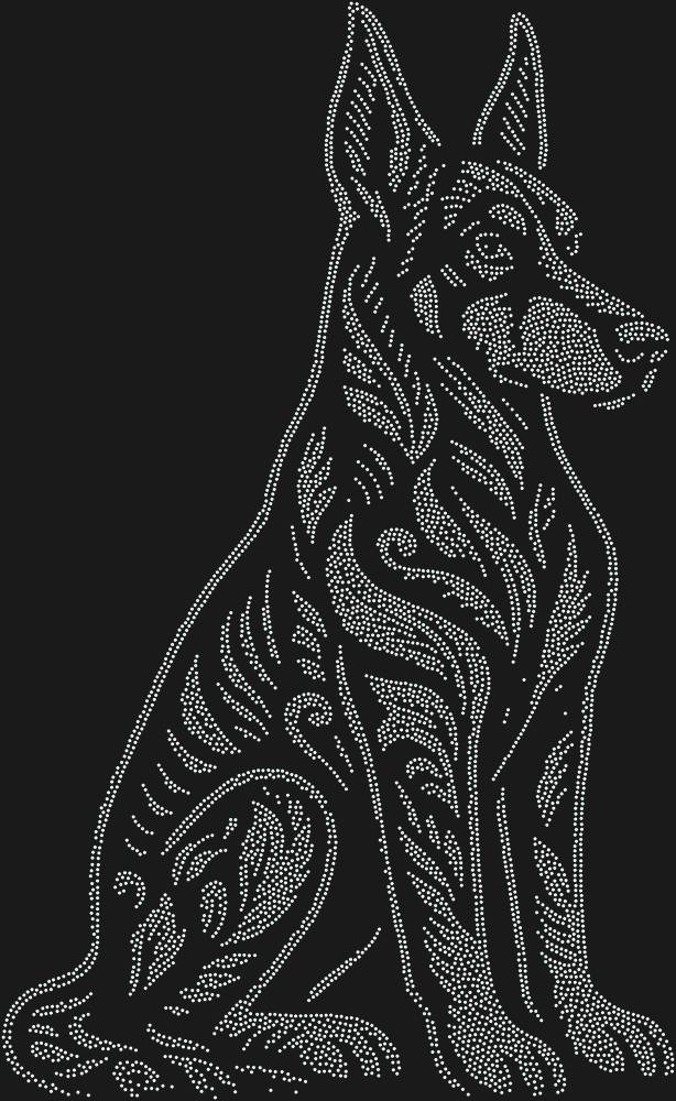 Трафарет Доберман-пинчер — RHT_DOBERMAN2_SS8_CRYSTAL_AB_DMC
