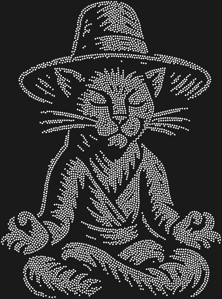 Трафарет Levitating cat in a hat — RHT_CATMEDITATE1_SS6_CRYSTAL_CLEAR