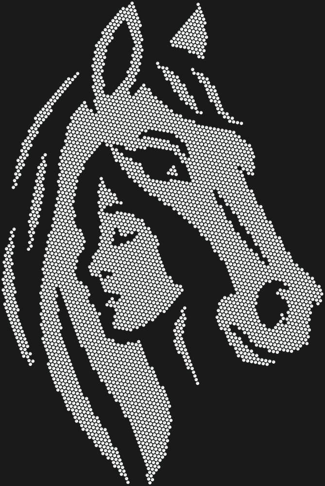 Трафарет Girl and horse — RHT_HORSEGIRL1_SS12_CRYSTAL_CLEAR