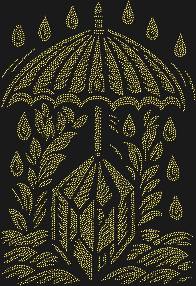 Трафарет An umbrella over the magical crystal — RHT_UMBRELLACRYSTAL1_SS8_GOLD