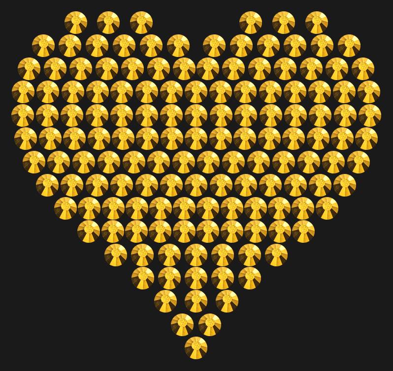Трафарет Compact heart — RHT_HEART5_SS16_GOLD