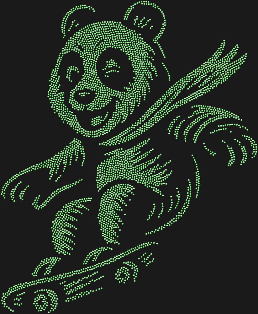 Трафарет Панда на скейтборде — RHT_PANDASKATE1_SS16_LT_PERIDOT