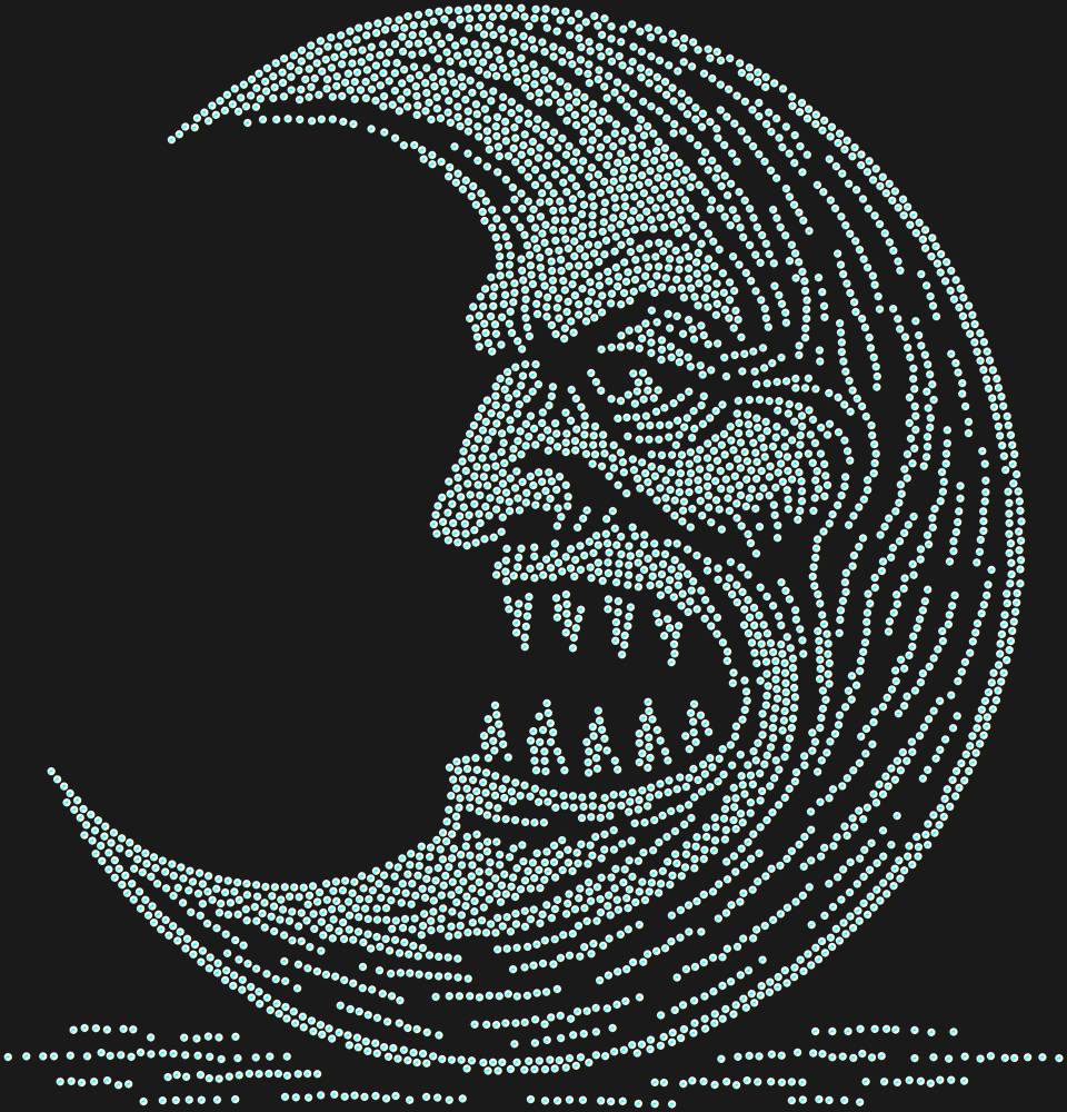 Трафарет Зубастая луна — RHT_MOON2_SS10_CRYSTAL_AB_DMC