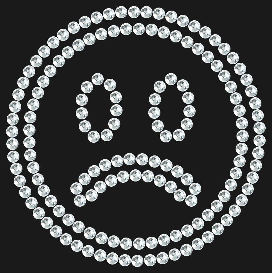 Трафарет Sad emoji — RHT_SMILE6_SS12_CRYSTAL_CLEAR