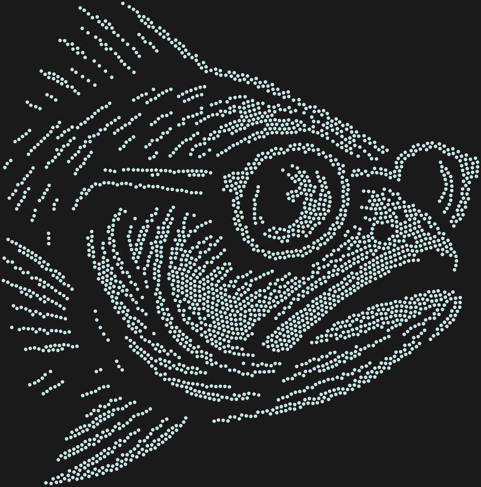 Трафарет Рыба в очках — RHT_FISHGLASS1_SS16_CRYSTAL_AB_DMC