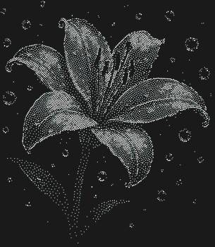 Рисунок из страз по номерам «Лилия в каплях», с 5630 сверкающими искрами, словно замершее мгновение утренней росы, пробудит в душе нежность и вдохновение.