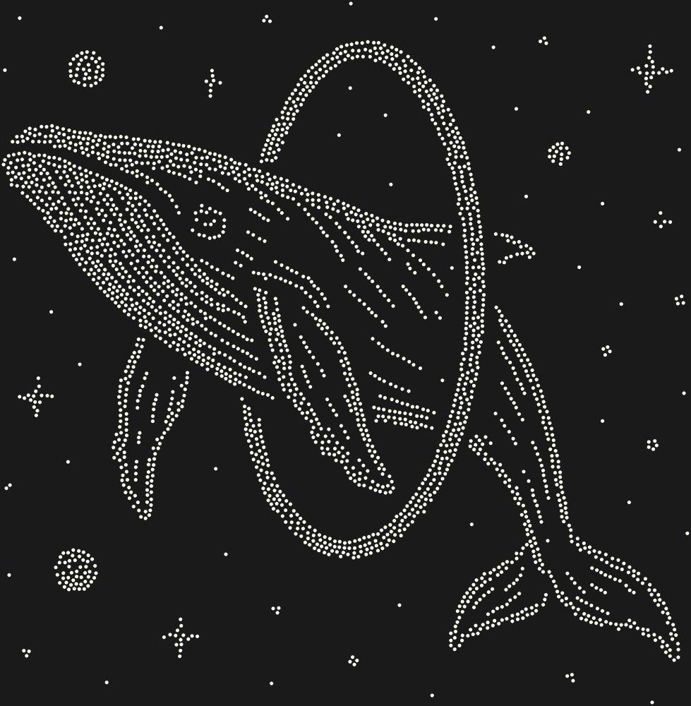 Трафарет Кит, прыгающий в обруч в космосе — RHT_WHALE1_SS16_CRYSTAL_AB