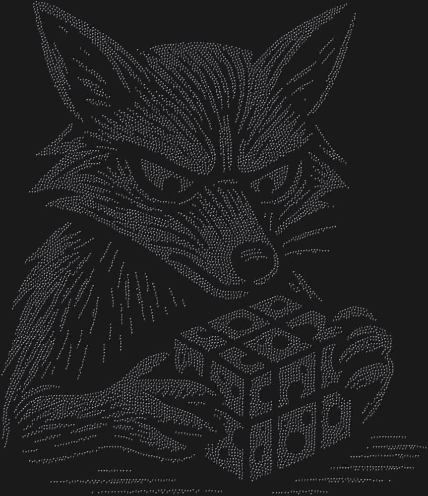 Трафарет A fox solving a Rubik's Cube (high resolution) — RHT_FOXCUBE2_SS12_JET_BLACK
