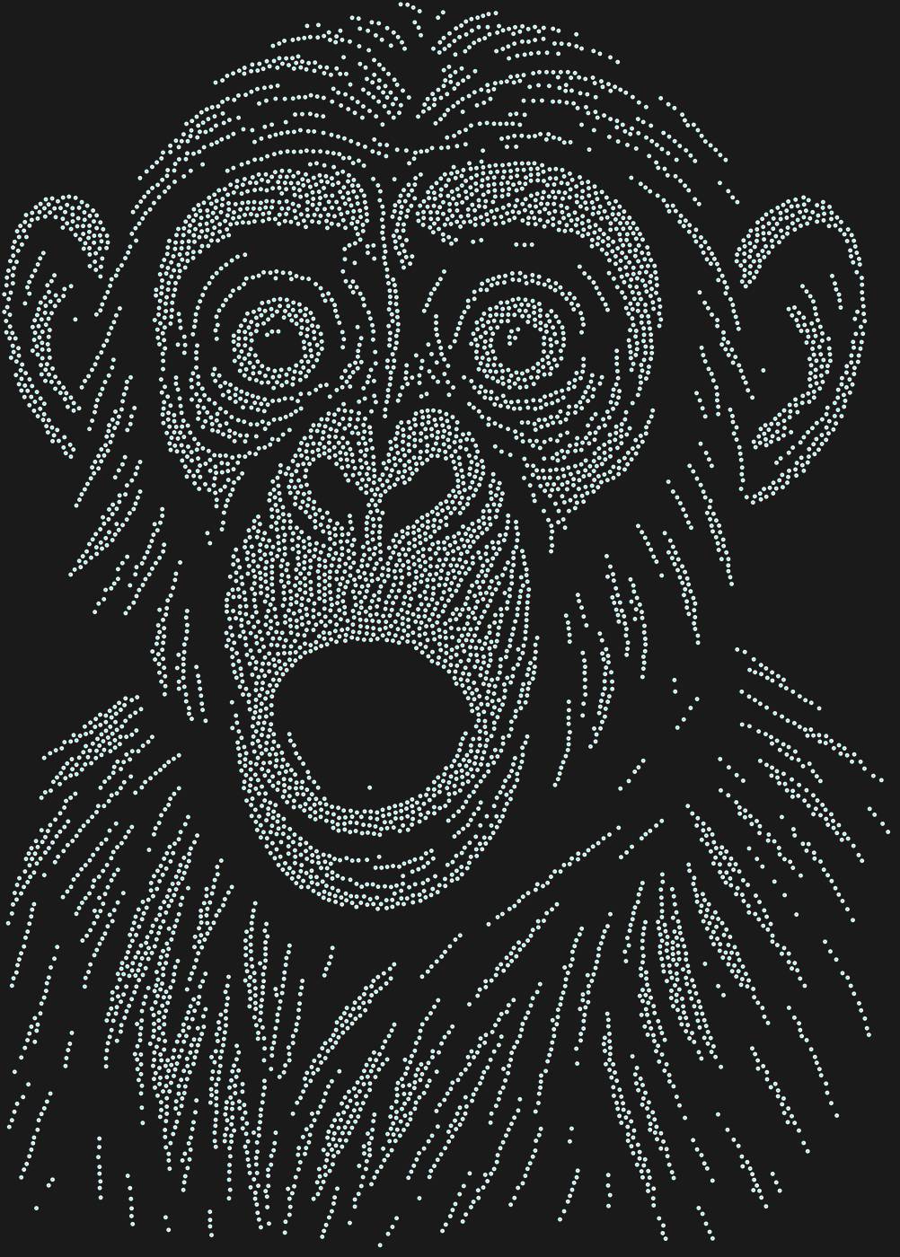Трафарет Удивлённый шимпанзе — CHIMPANZEE1