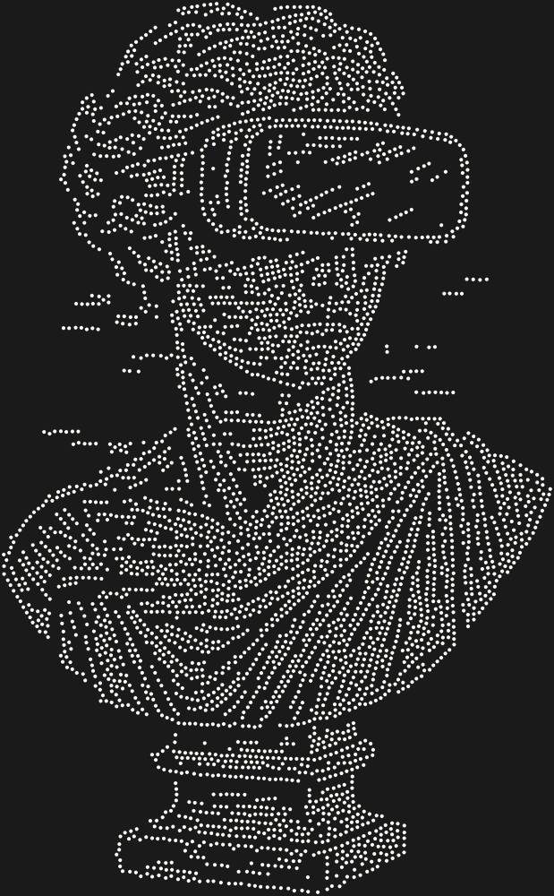 Трафарет Заглюченный Бюст — RHT_GLAZEDBUST1_SS20_CRYSTAL_AB