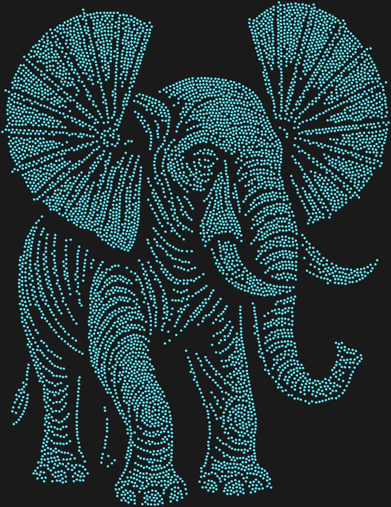 Трафарет Слон уши веером — RHT_ELEPHANT3_SS10_LT_SAPPHIRE