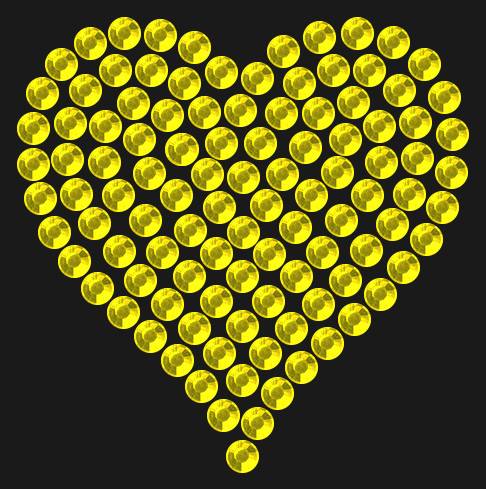 Трафарет Mini heart dense — RHT_HEART1_SS10_CITRINE