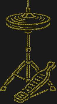 Рисунок из страз «Хай-хэт» — это 3496 искрящихся нот, застывших в блеске, чтобы подарить вашей стене ритм и мелодию, рожденные ударным перфомансом.