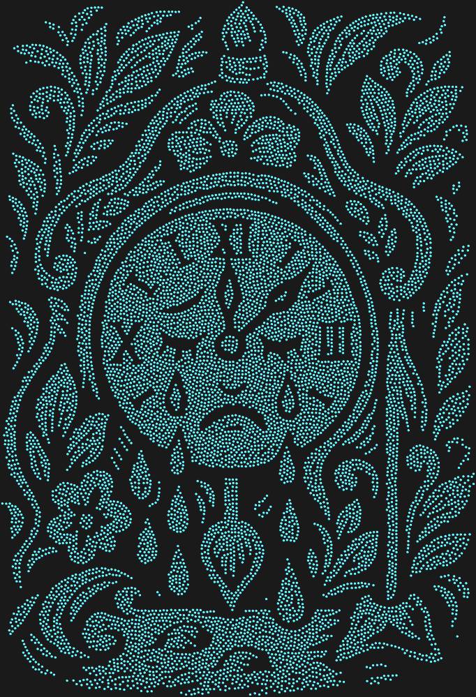 Трафарет The clock that could cry — RHT_CRYINGCLOCK1_SS12_LT_SAPPHIRE
