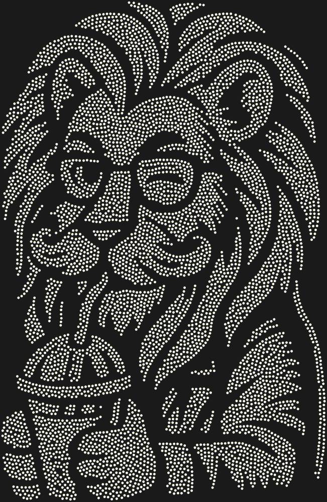 Трафарет Лев-хипстер — RHT_LIONHIPSTER1_SS6_CRYSTAL_AB
