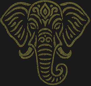 Трафарет из страз «Маска Слон - Индия», искрящийся 3676 кристаллами, перенесёт Вас в мистические джунгли, где величие и древние тайны оживают в каждом сияющем контуре.