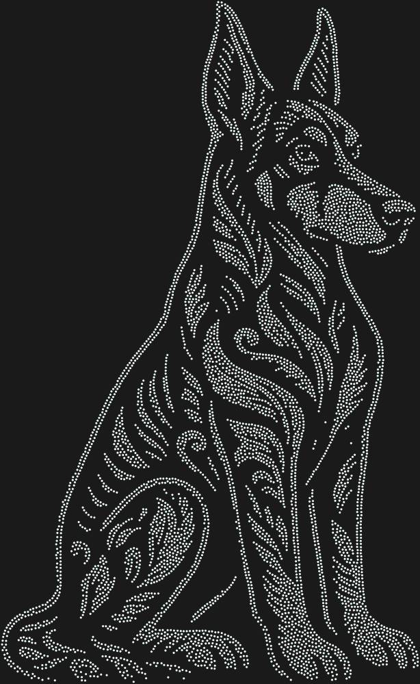 Трафарет Доберман-пинчер — RHT_DOBERMAN2_SS12_CRYSTAL_AB_DMC