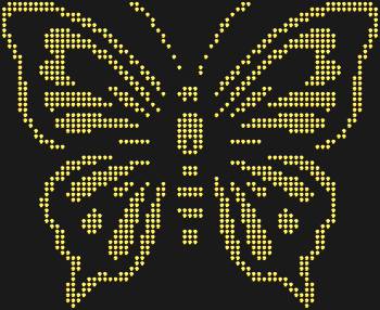 Rhinestone stencil "Butterfly." 1117 rhinestones. A vibrant symbol of lightness and tenderness, it gives things a sense of flight and magic — as if spring lives in every element.