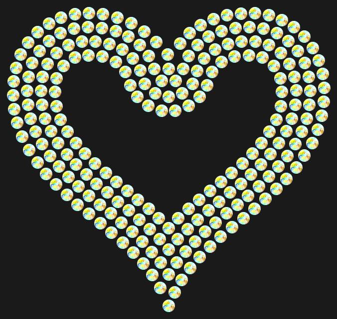 Трафарет Outline heart — RHT_HEART3_SS6_CRYSTAL_AB
