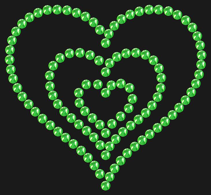 Трафарет Triple heart — RHT_HEART7_SS10_LT_PERIDOT