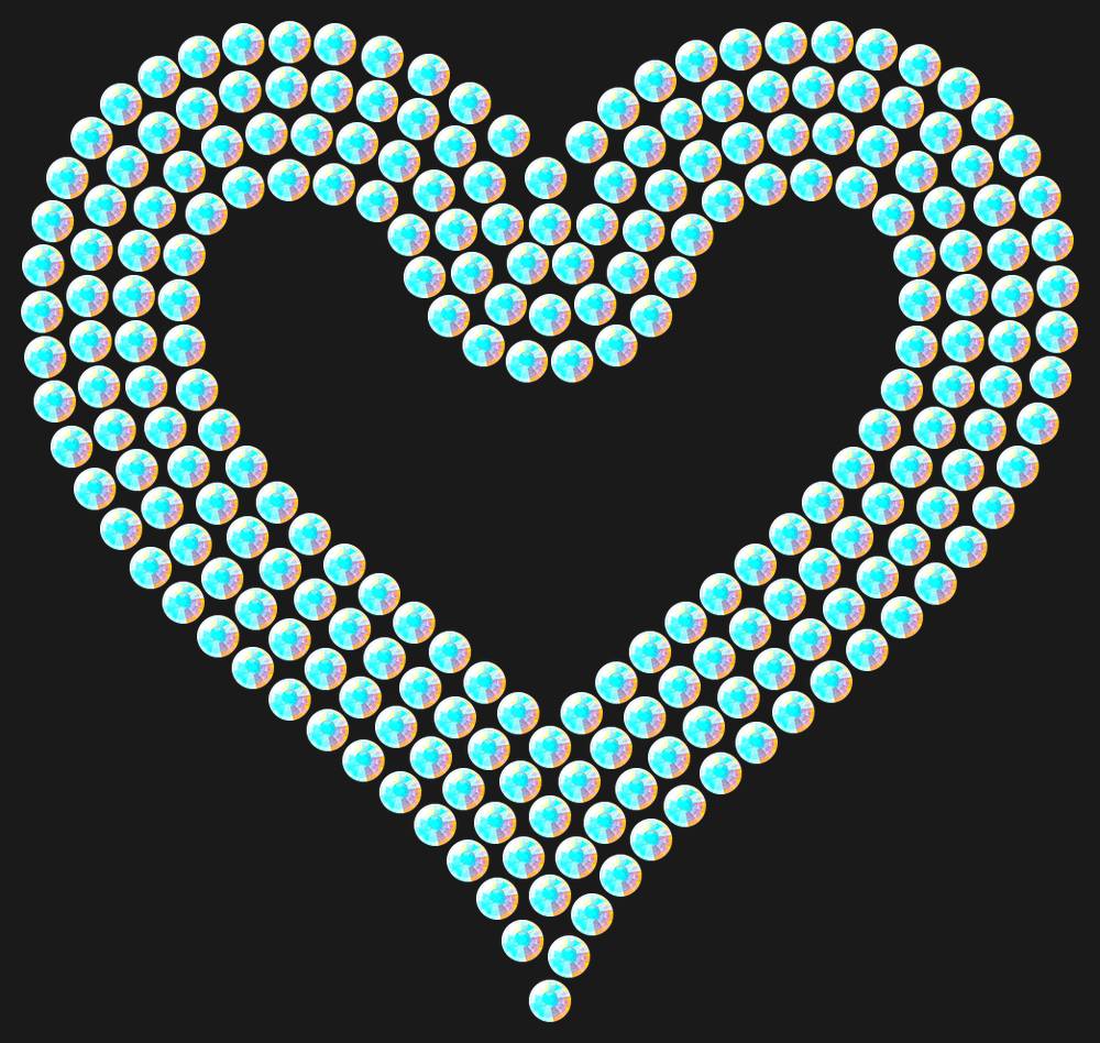 Трафарет Outline heart — RHT_HEART3_SS12_CRYSTAL_AB_DMC