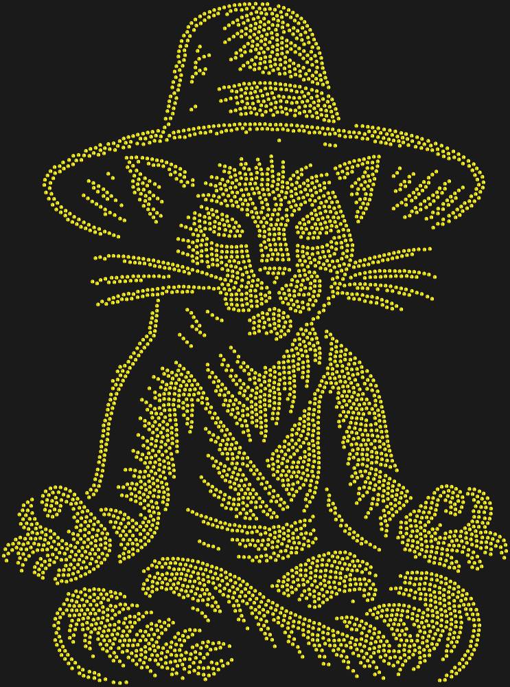 Трафарет Левитирующий кот в шляпе — RHT_CATMEDITATE1_SS12_OLIVE