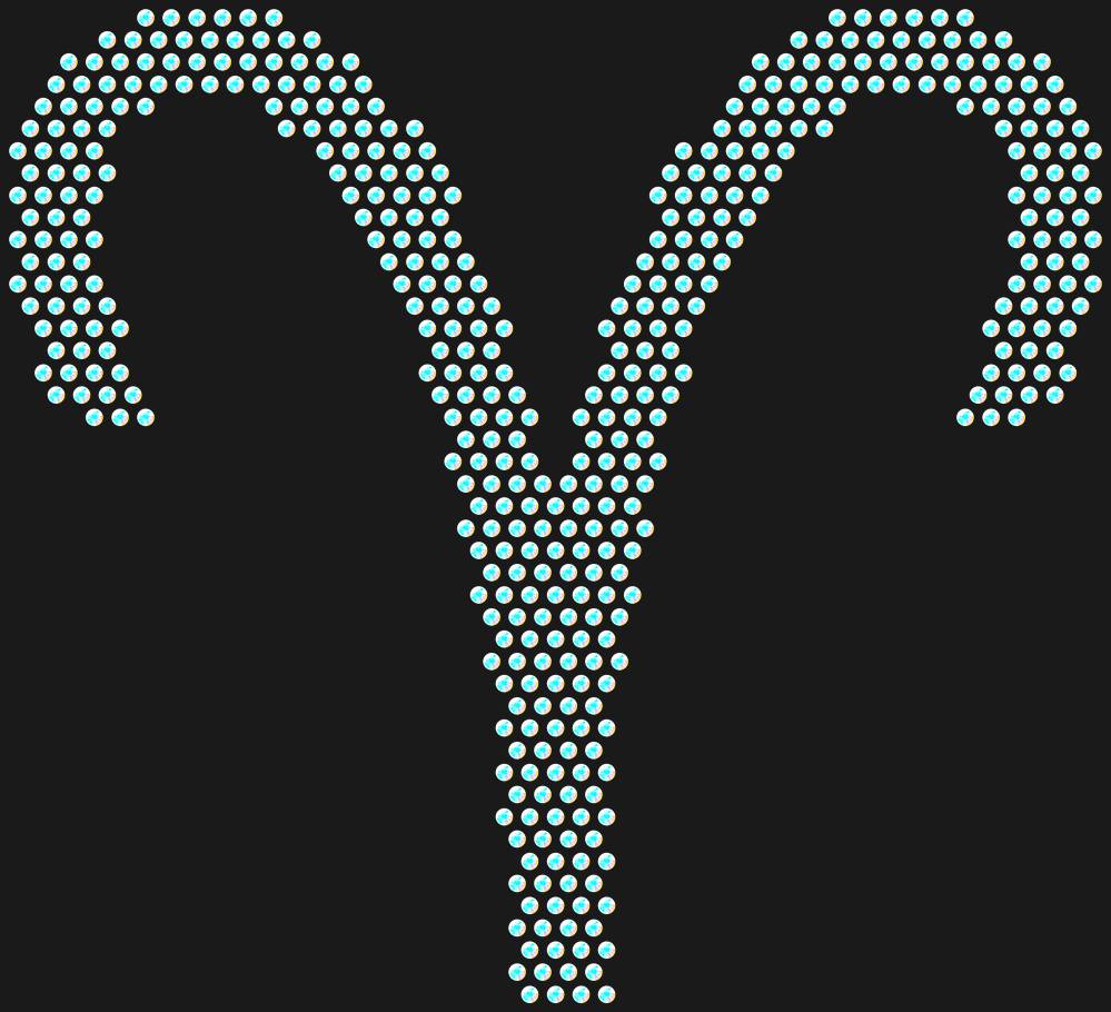 Трафарет Aries (Zodiac sign) — RHT_ZODIACARIES1_SS20_CRYSTAL_AB_DMC