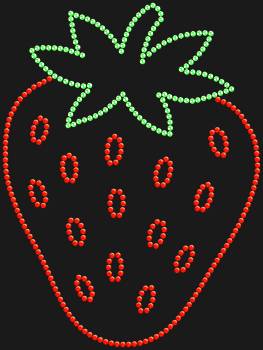 Number stencil "Two-tone strawberry". 397 rhinestones. Lively, playful, and stylish – this strawberry will easily turn any item into a delicious visual provocation.
