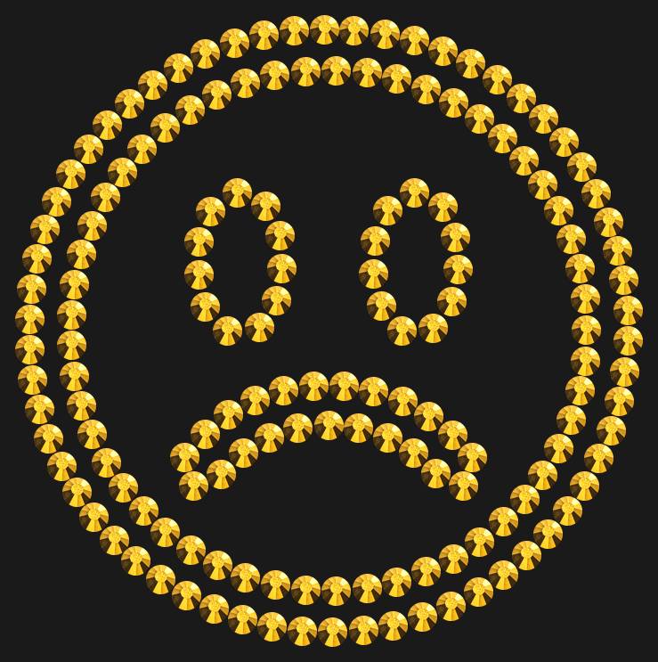 Трафарет Sad emoji — RHT_SMILE6_SS10_GOLD